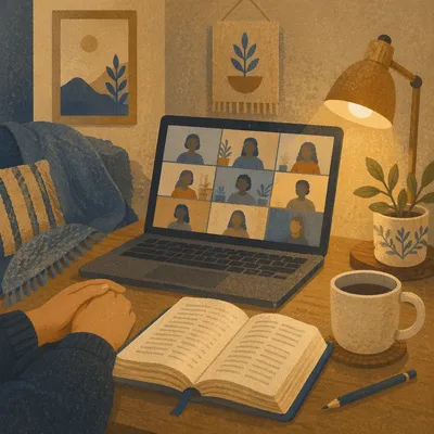 Cozy Virtual Bible Study at Home