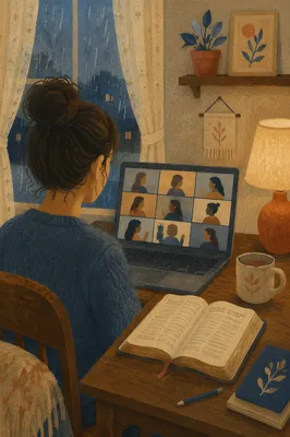 Cozy Virtual Bible Study at Home