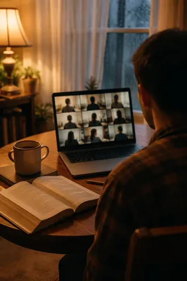 Cozy Virtual Bible Study at Home