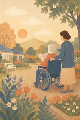 Church Volunteer Singing Hymns with Elder