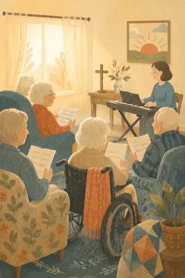 Nursing Home Hymn Gathering with Volunteers