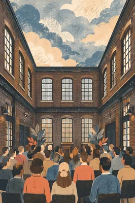 Warehouse Church Atrium Open to Sky
