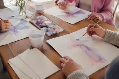 Hands Painting Soft Watercolor Cross