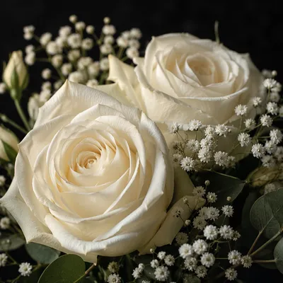 Elegant White Rose Wedding Bouquet Close-Up