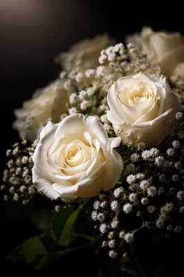 Elegant White Rose Wedding Bouquet Close-Up