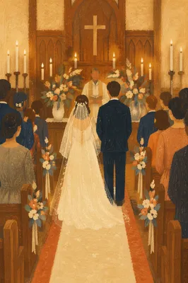 Bride and Groom at Church Altar