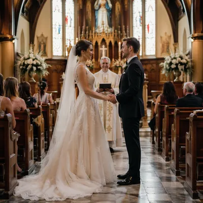 Bride and Groom Exchanging Vows