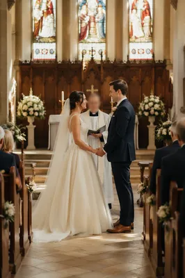 Bride and Groom at Church Altar