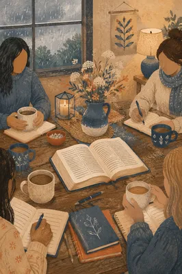 Women Sharing Bible Study and Coffee
