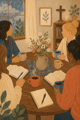 Cozy Women Bible Study with Coffee