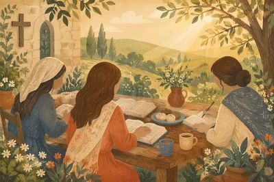 Women’s Bible Study Coffee in Church Garden