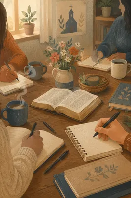 Womens Bible Study with Coffee and Journals