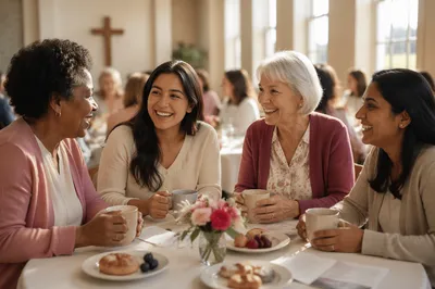 Women Sharing Brunch and Conversation Together