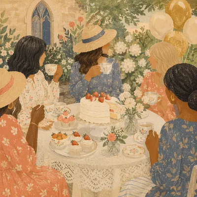 Womens Ministry Tea Fellowship in Garden