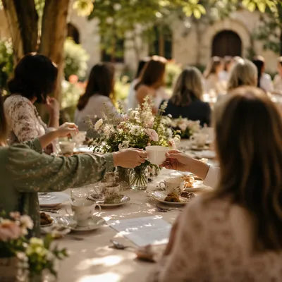 Womens Ministry Tea Fellowship in Garden