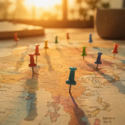 World Map Pins for Mission Planning