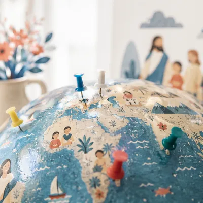 Mission Field Globe With Colorful Pins