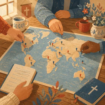 Mission Fields Marked on World Map