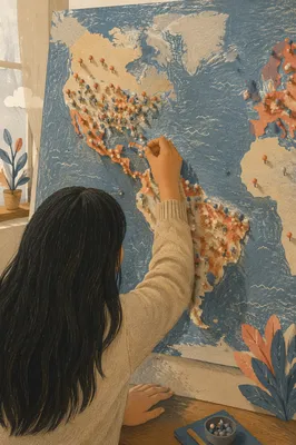 Mission Fields World Map With Colorful Pins