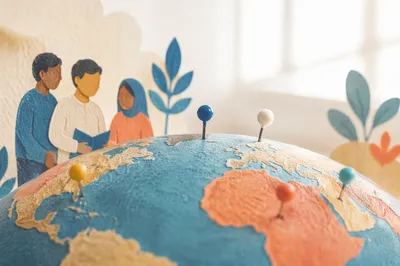 Mission Field Pins on World Globe