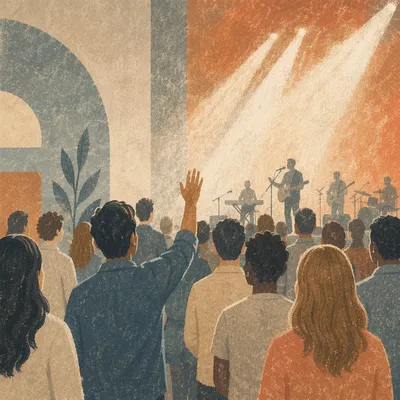 Live Worship Band in Church Auditorium