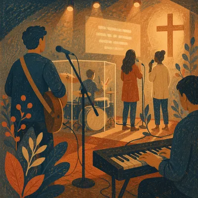 Intimate Worship Band on Church Stage