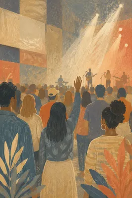 Live Worship Band in Church Auditorium