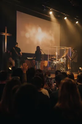 Worship Band in Warm Church Auditorium