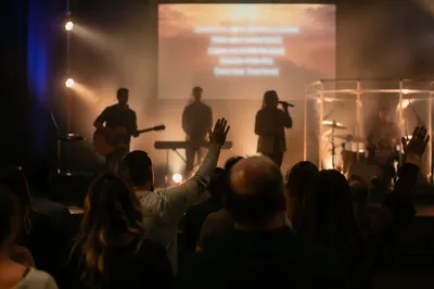 Worship Band Leading Church Congregation