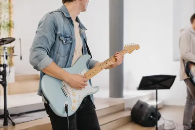Worship Band Performing on Modern Church Stage