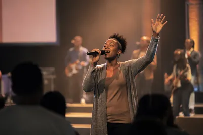 Female Singer on Church Stage
