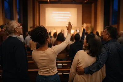 Congregation Singing in Evening Church Service