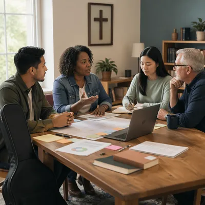 Worship Team Planning Meeting Around Calendar