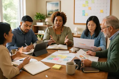 Church Staff Planning Meeting Around Table