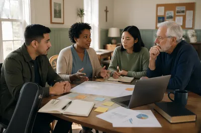 Church Staff Planning Meeting Around Table