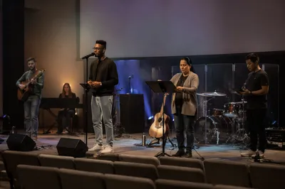 Church Stage Sound Check Before Service