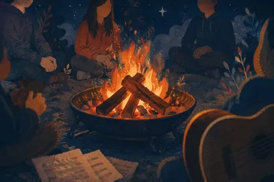 Youth Group Campfire Worship Guitar Night