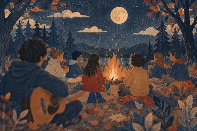 Youth Campfire Worship Guitar Night Gathering