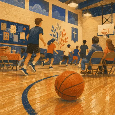 Youth Group Game Night in Church Gym