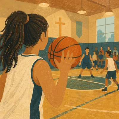 Youth Group Basketball Night in Church Gym