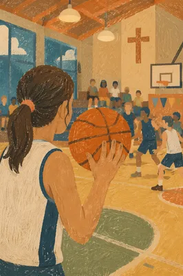 Youth Group Basketball Night in Church Gym