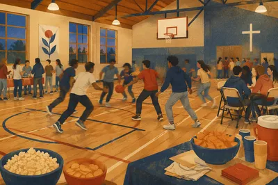 Youth Group Game Night in Church Gym
