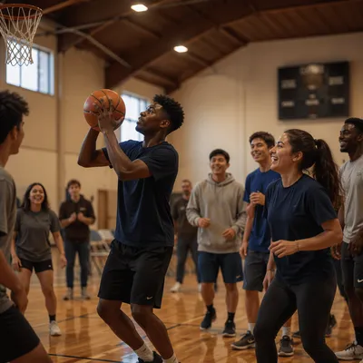 Youth Group Basketball Night in Church Gym