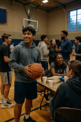 Teens Gathering in Church Gym Game Night