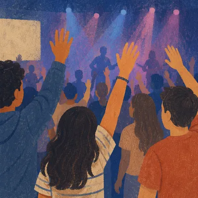 Youth Worship Gathering in Church Auditorium