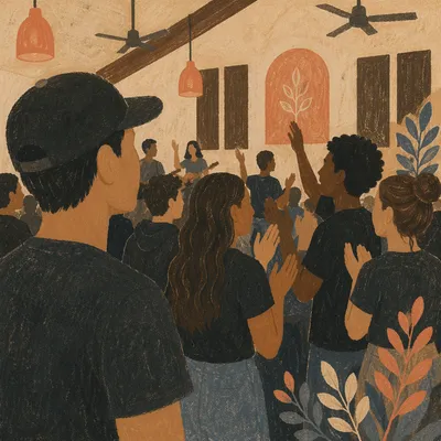 Youth Worship Gathering in Church Fellowship Hall