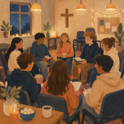 Youth Group Circle in Evening Fellowship