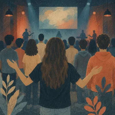 Teen Worship Gathering in Modern Church