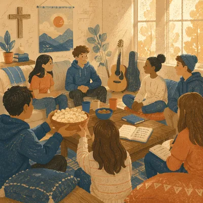 Warm Youth Group Fellowship Hall Gathering