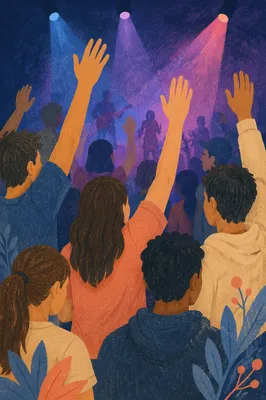 Youth Worship Gathering in Church Auditorium